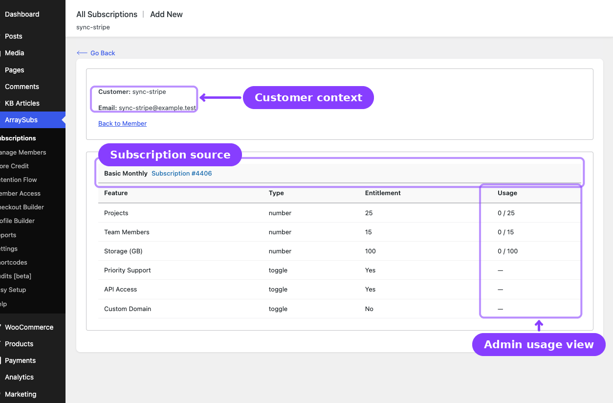 Admin Feature Log