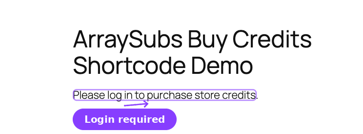 Shortcode logged-out state — login required message